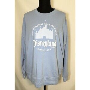 Disneyland‎ Resort Happiest Place on Earth 1955 Blue Sweatshirt Women's XL